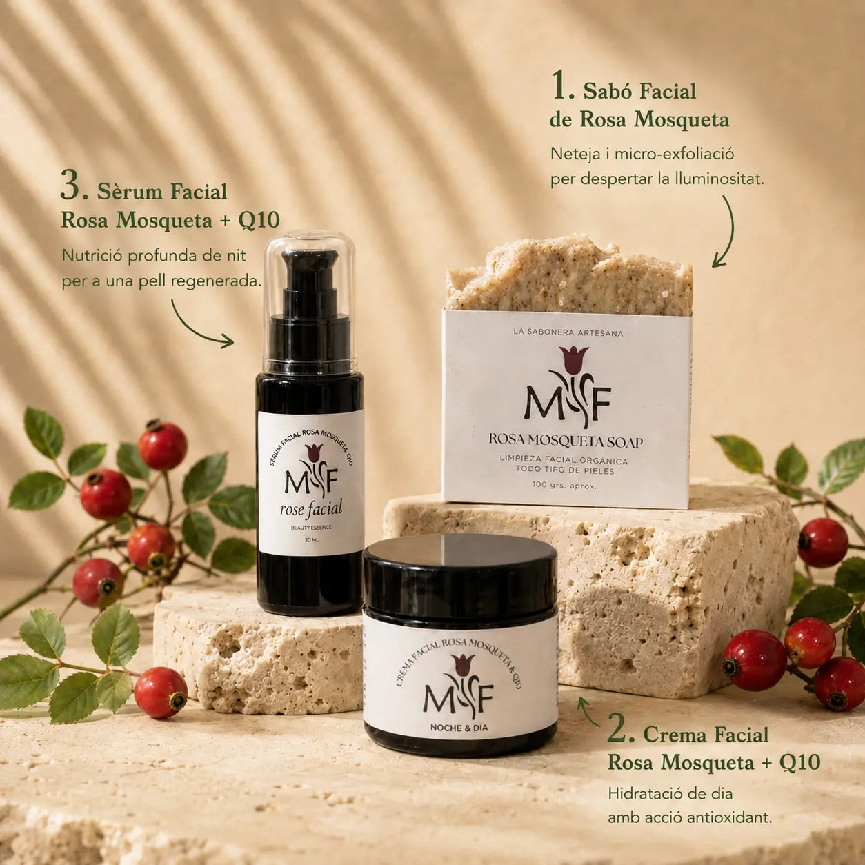 Ritual Facial Deluxe | Rosa Mosqueta & Q10 (Pack 3 passos)